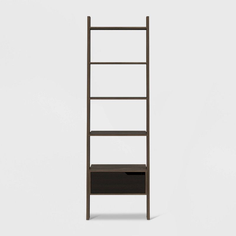 70" Aster 4 Tier Leaning Bookcase Rich Oak - RST Brands