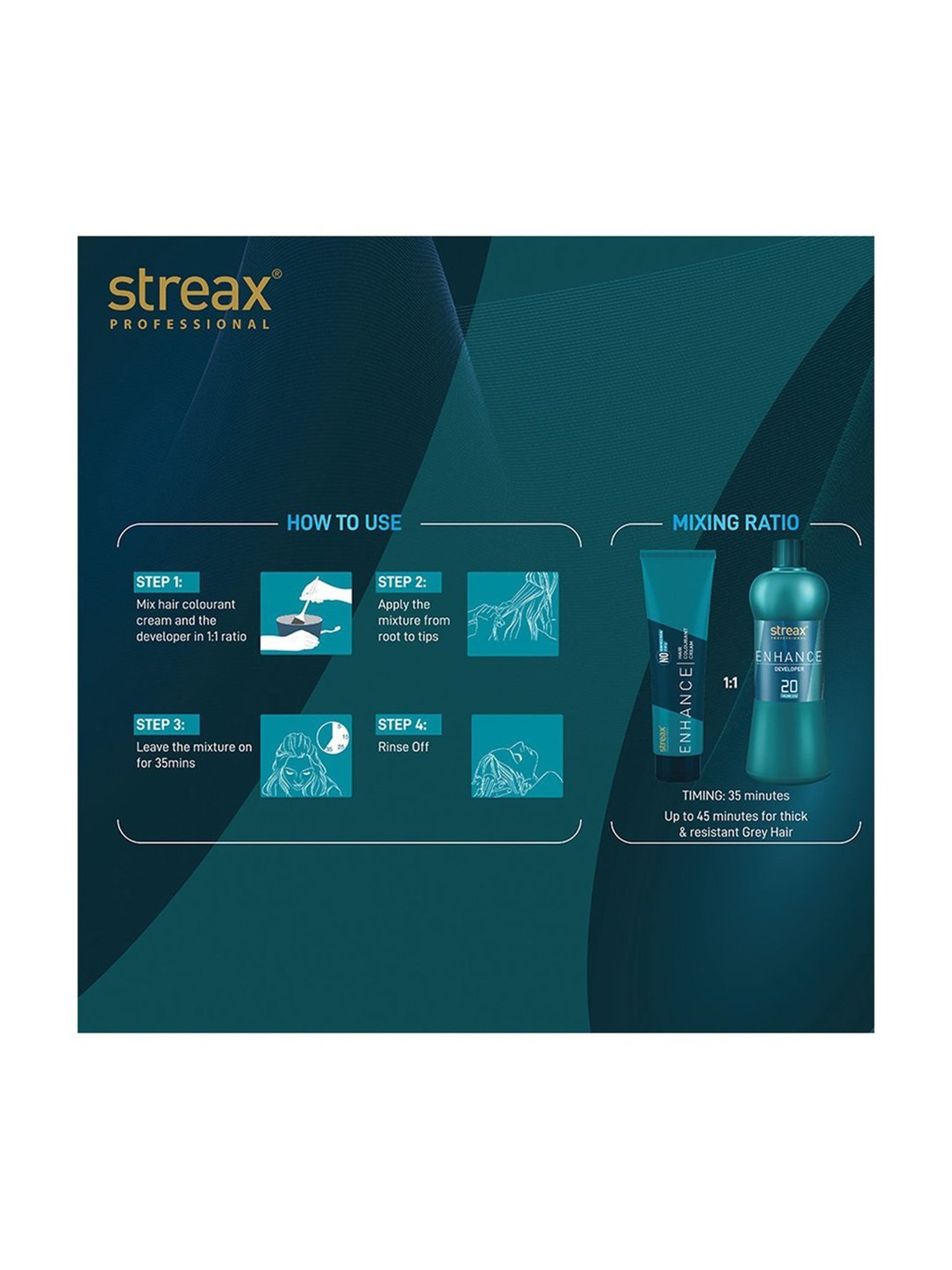 Streax Professional Enhance Hair Colourant - Intense Copper Blonde 7.44 - 90 gm