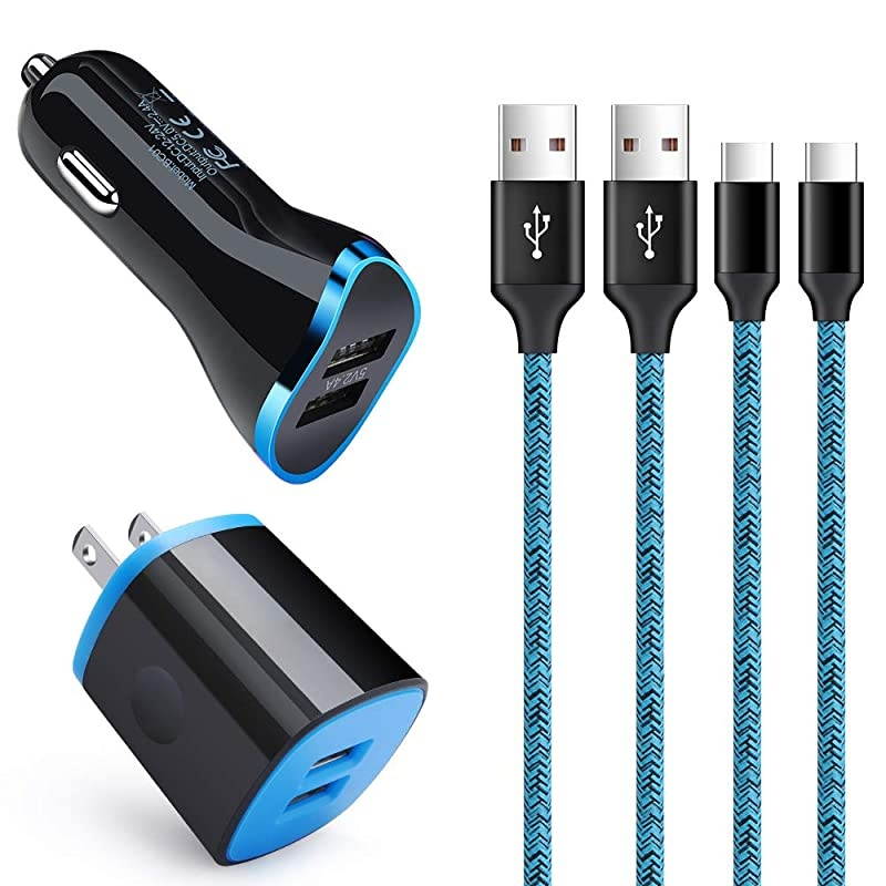 C Charger Set for Samsung Galaxy S20 PlusUltraS10eS10 Note 20109 A01 A11 A20 A50 A51 A71 Google Pixel 4 XL43 XL33a XL3a2 XL2XLDual Car Charger Adapter Wall Charger 6FT Type C Cord