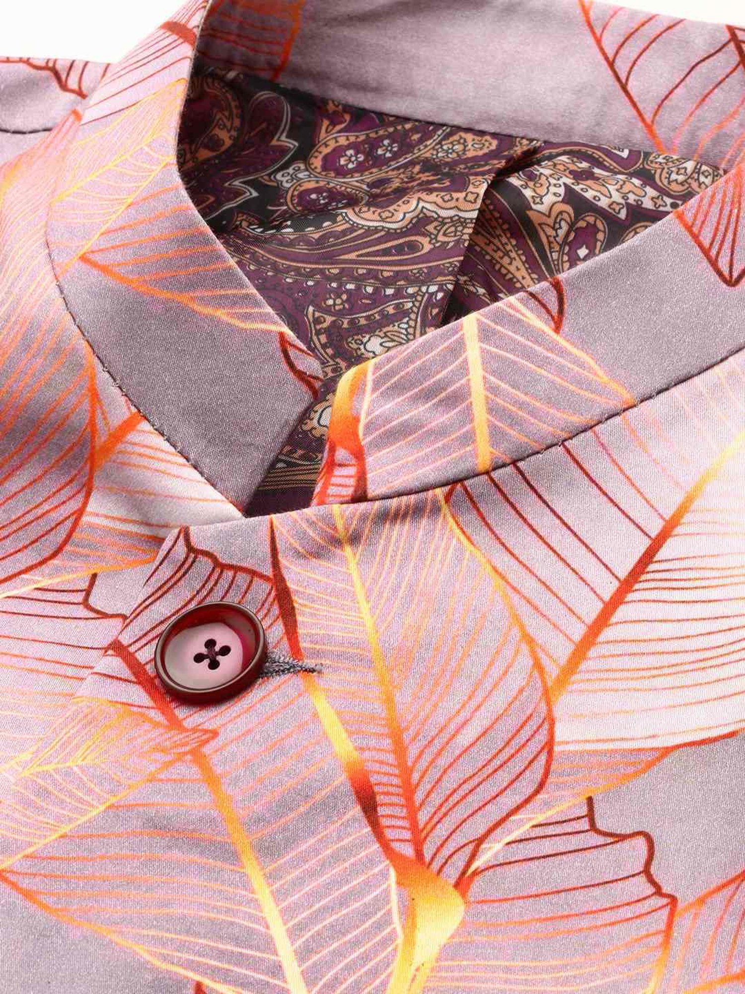 SHOWOFF Mauve Slim Fit Printed Blazer