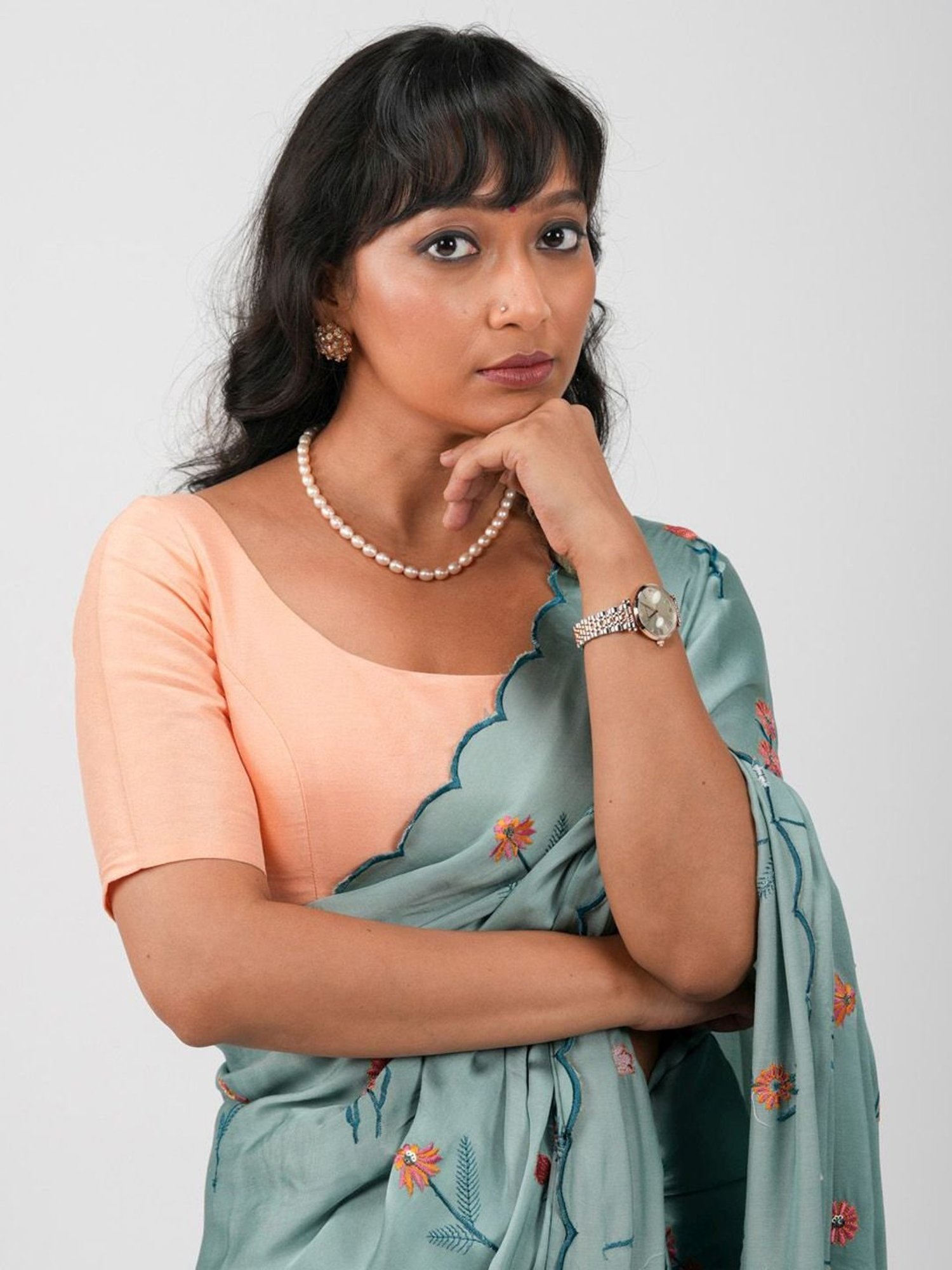 Suta Peach Round neck Blouse