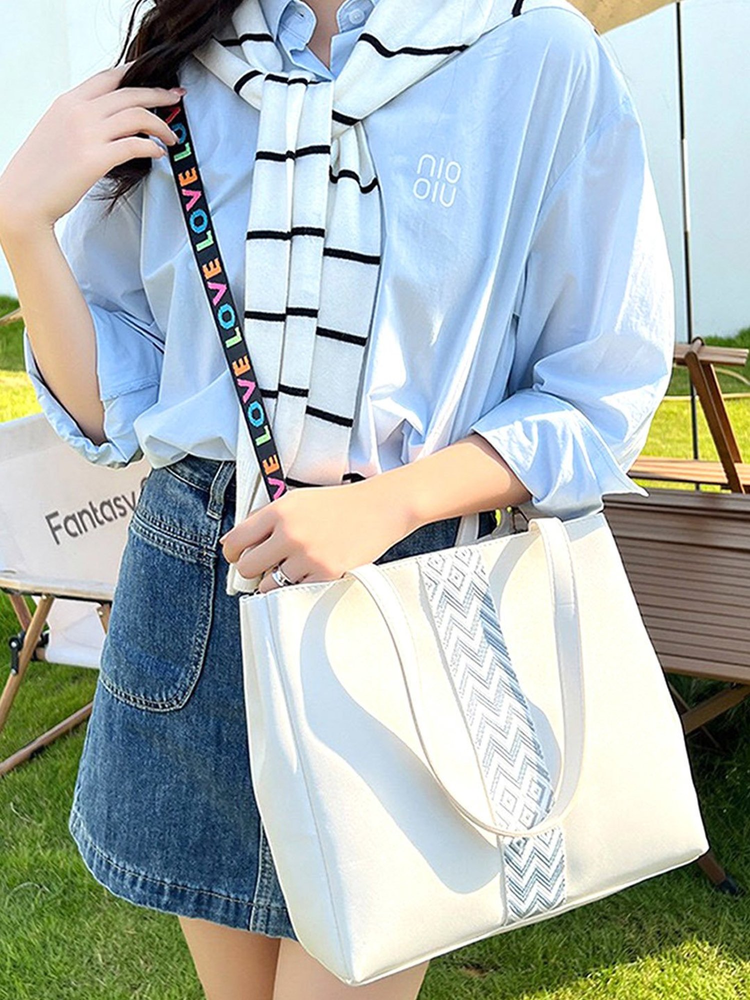 Styli White Tote Bag