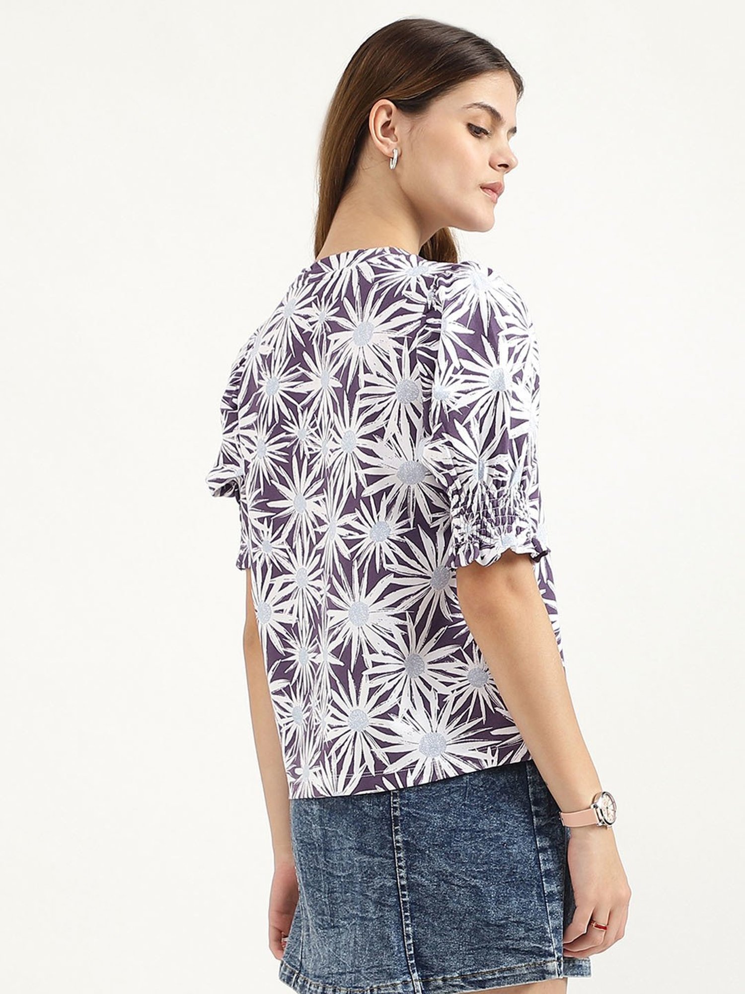 United Colors of Benetton Purple Printed T-Shirt