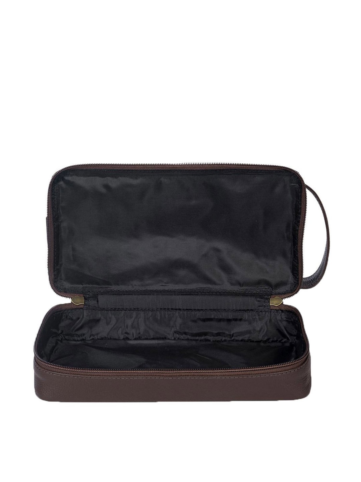 Louis Stitch Brunette Brown Leather Medium Toiletry Pouch