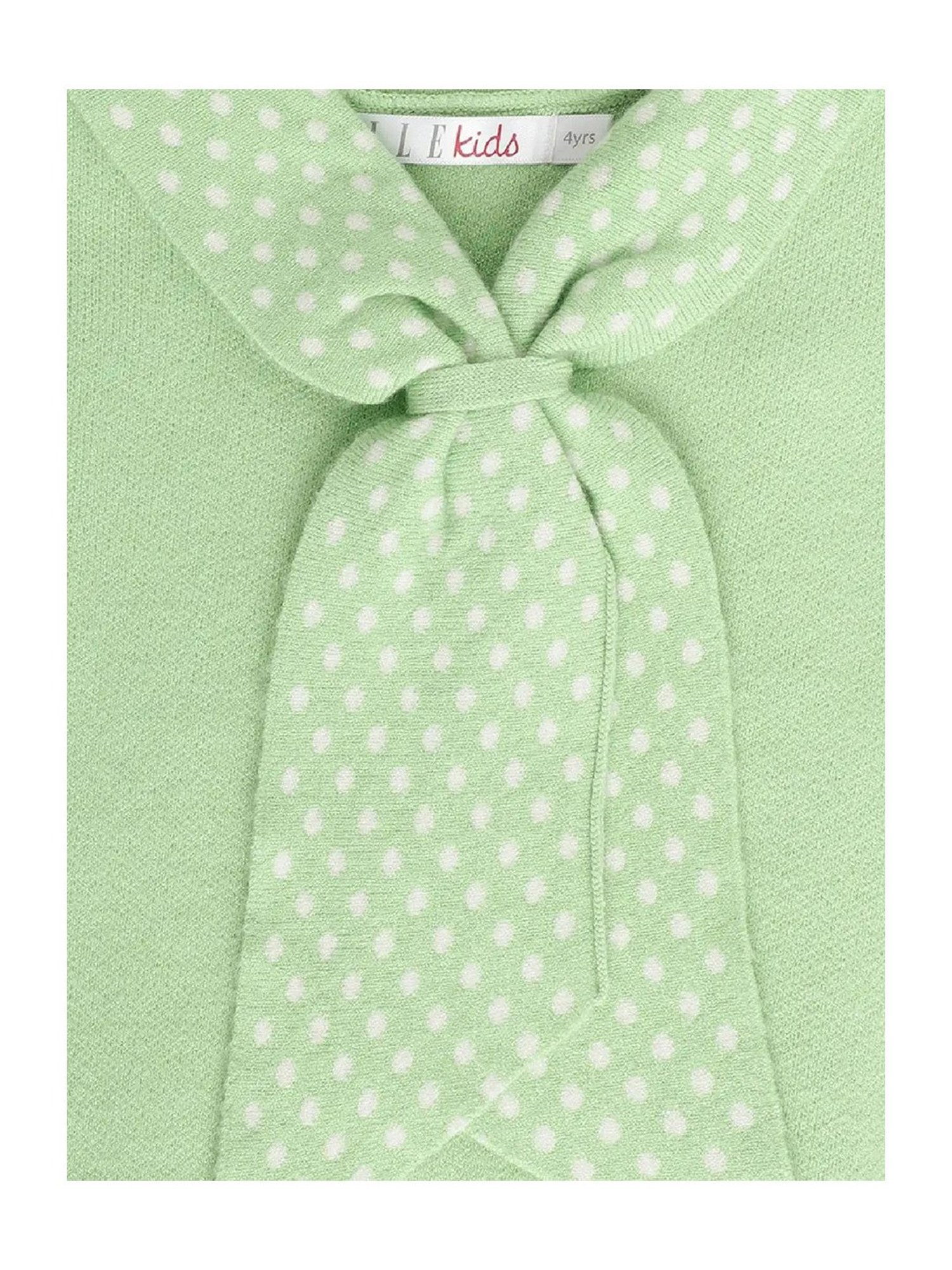 Elle Kids Green Solid Full Sleeves Sweater