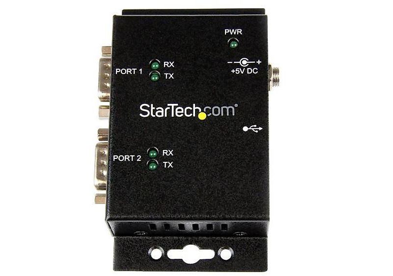 StarTech 2-Port Industrial Wall Mountable USB to Serial Adapter Hub ICUSB2322I