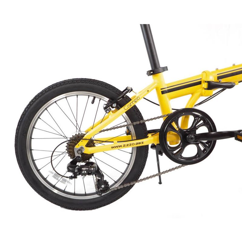 ZiZZO Campo 7-Speed Aluminum 20" Folding Bike - Yellow