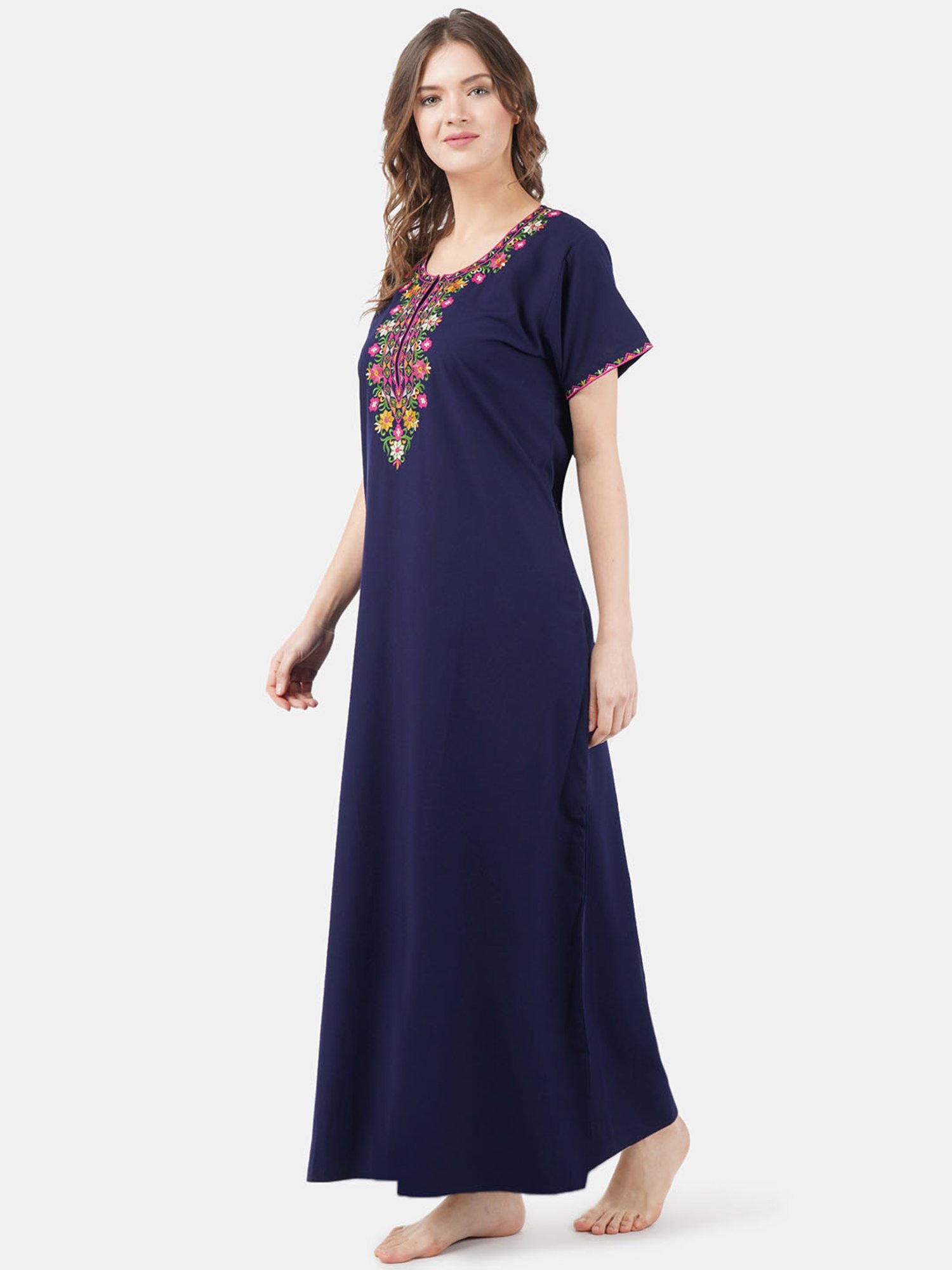 KOI SLEEPWEAR Navy Embroidered Nighty