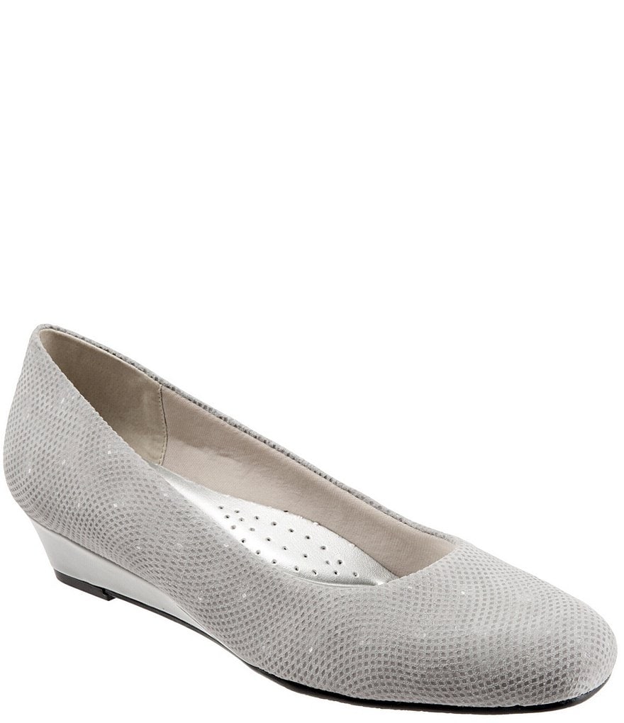 Trotters Lauren Patent Suede Leather Wedges