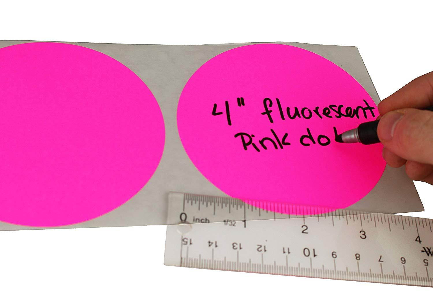 ChromaLabel 4 inch Color-Code Dot Labels | 250/Roll (Fluorescent Pink)