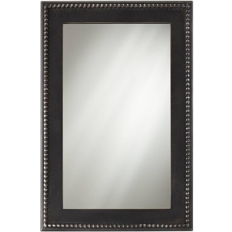 Noble Park Corson Black Beaded 24" x 36" Rectangular Wall Mirror