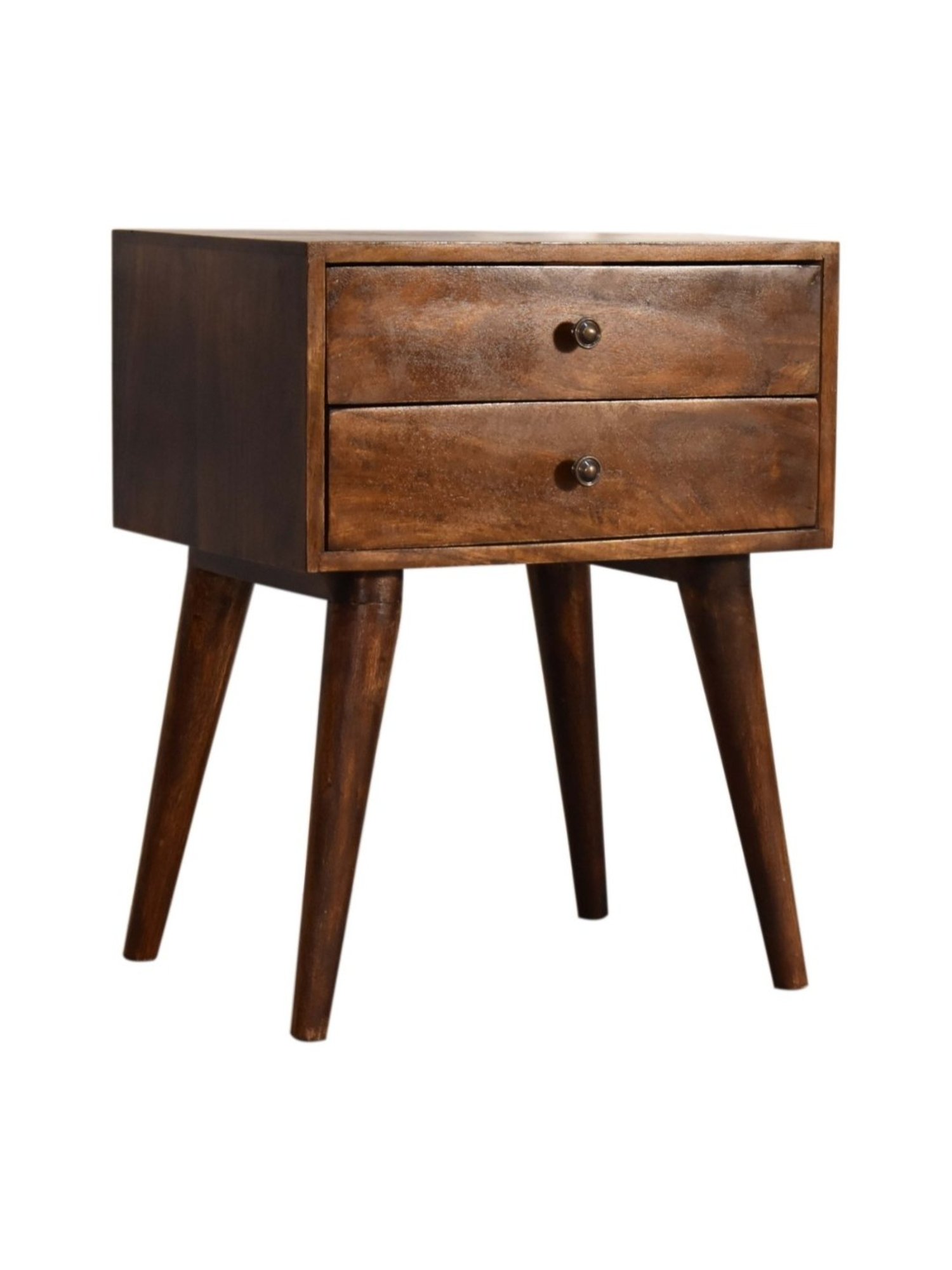 Ikiriya Avina Solid Dark Brown Wood End Table