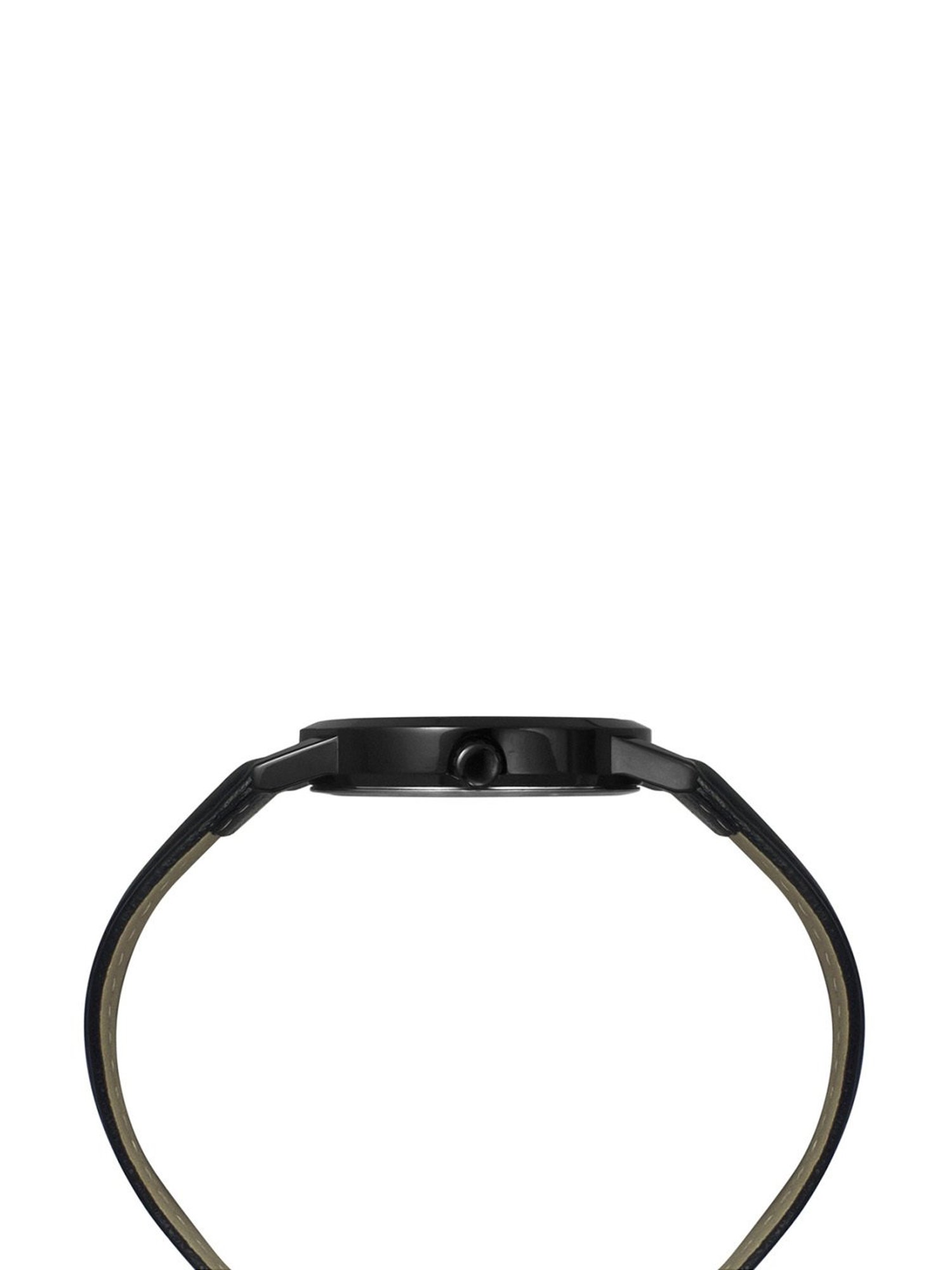 Helix By Timex Black Round Dial Analog Leather Men Watch - TW047HG03