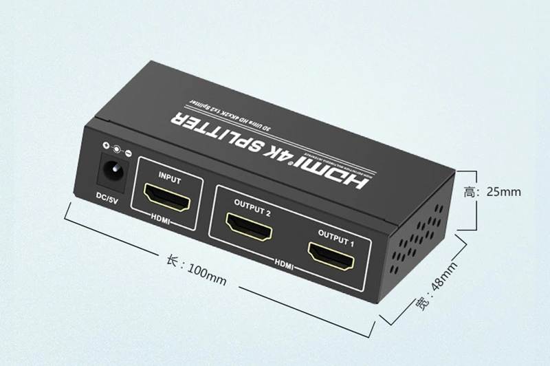 4K 1x2 HDMI Splitter Full HD 1080p HDMI Video Converter 1X2 Screen Split 1 In 2 Out Dual Display HDCP 3D for PS4 DVD PC To TV