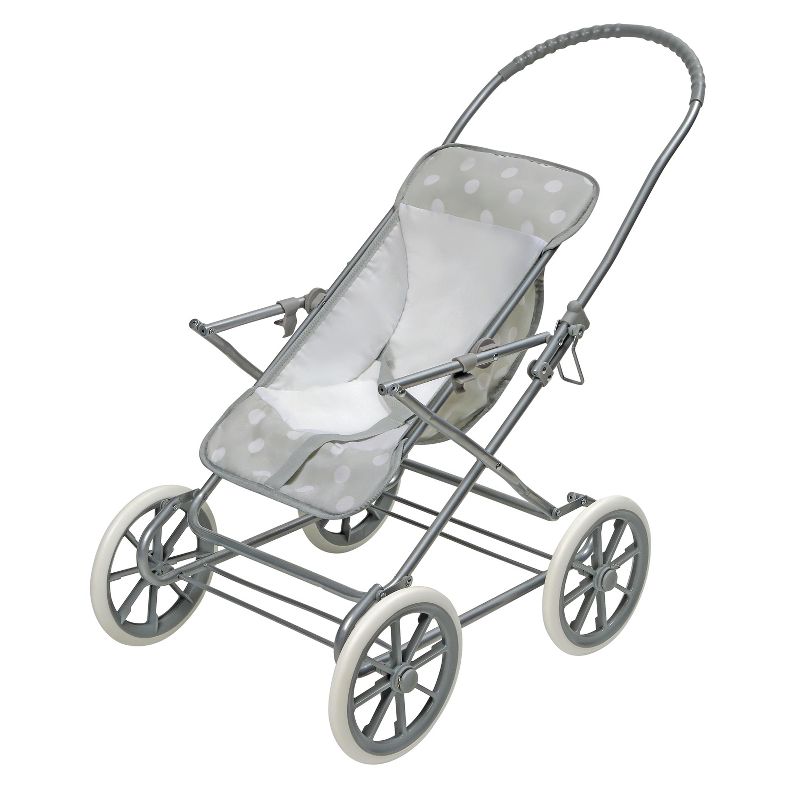 Badger Basket Just Like Mommy 3-in-1 Doll Pram/Carrier/Stroller - Gray/Polka Dots