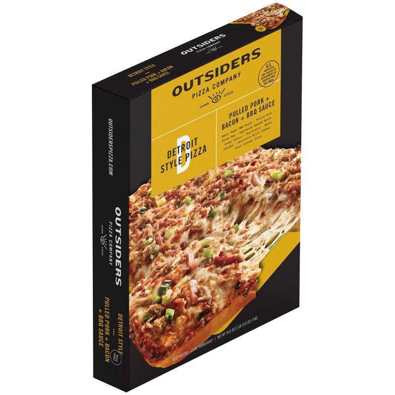 Outsiders Pizza Company Detroit Style Pulled Pork Bacon and BBQ Sauce  Frozen Pizza - 26.6oz