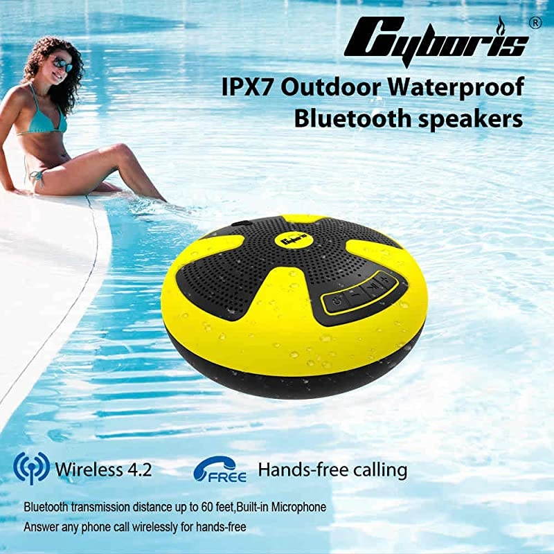 IPX7 Waterproof Outdoor Bluetooth Speaker Swimming Pool Floating Portable Mini Speakers Wireless 5W with Microphone amp TWS for Beach Bathroom Home Shower Black White