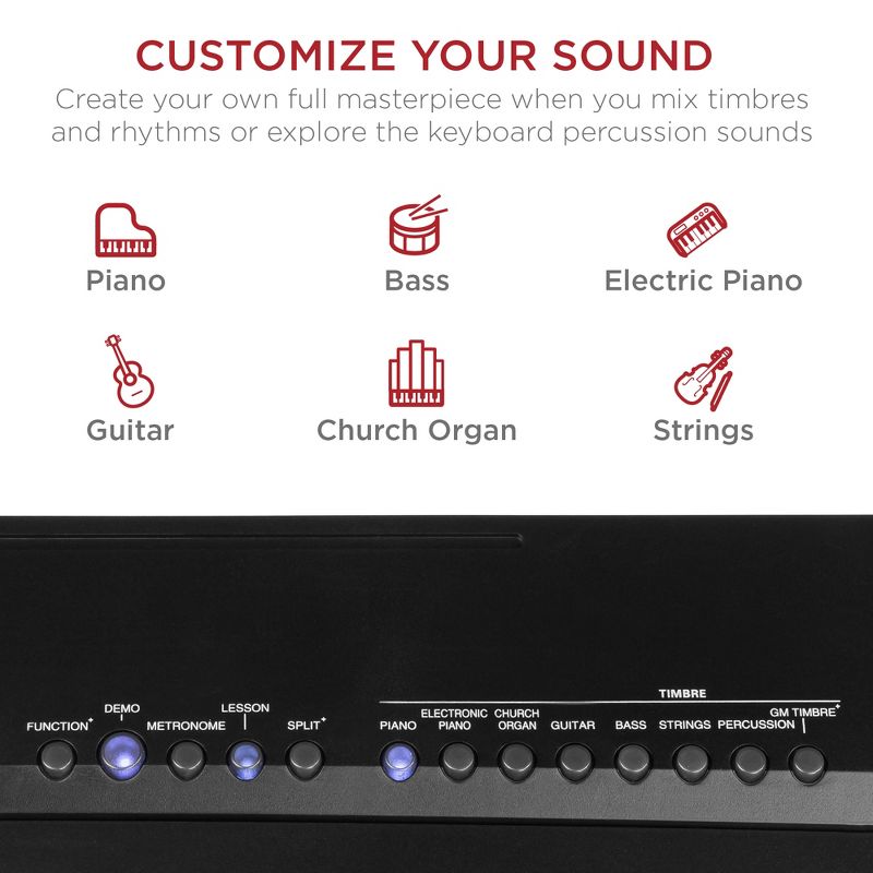 Best Choice Products 88-Key Full Size Digital Piano for All Experience Levels w/Semi-Weighted Keys, Stand, Sustain Pedal