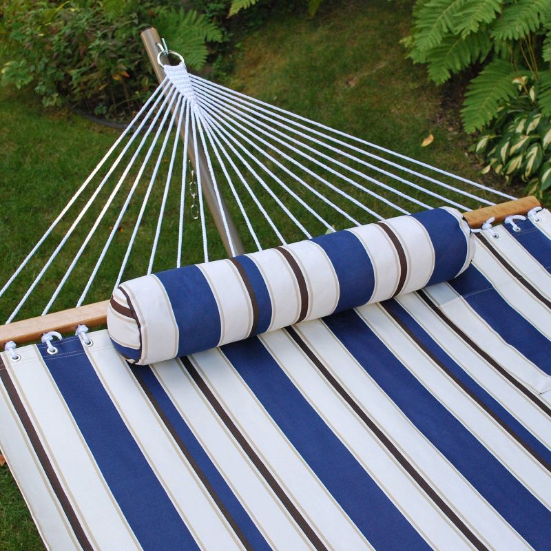 12 Foot Fabric Hammock with Steel Frame and Matching Pillow