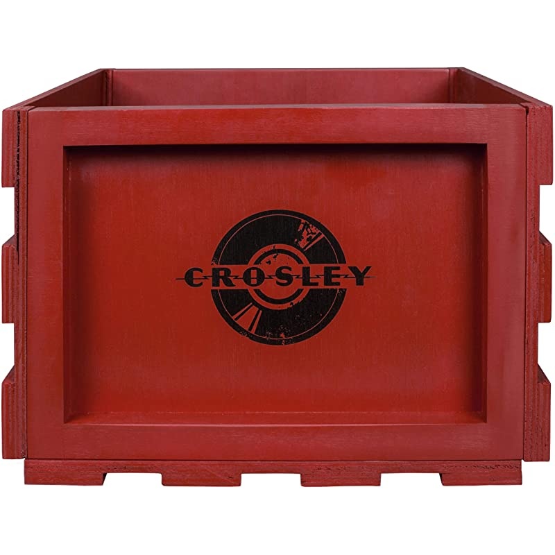 AC1004ARE Record Storage Crate Holds up to 75 Albums Red