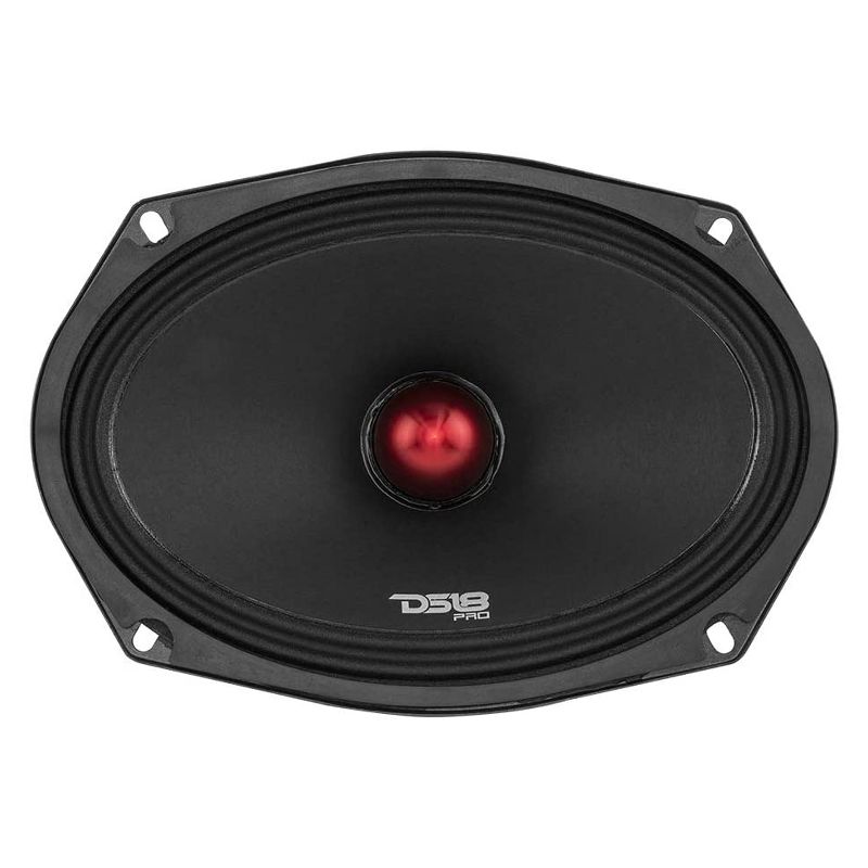 DS18 PRO-X694BM Pro X 6 x 9 Inch 550 Watt 275 RMS 4 Ohm Mid Range Car and Truck Door Loudspeaker with Black Steel Basket Bullet Design