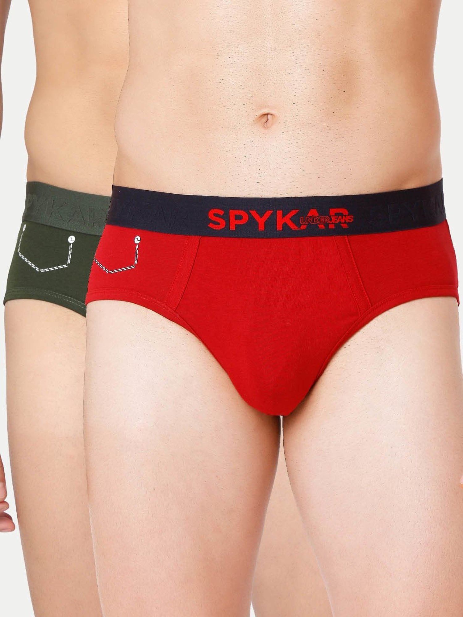 Underjeans By Spykar Multi Regular Fit Briefs - Pak of 2