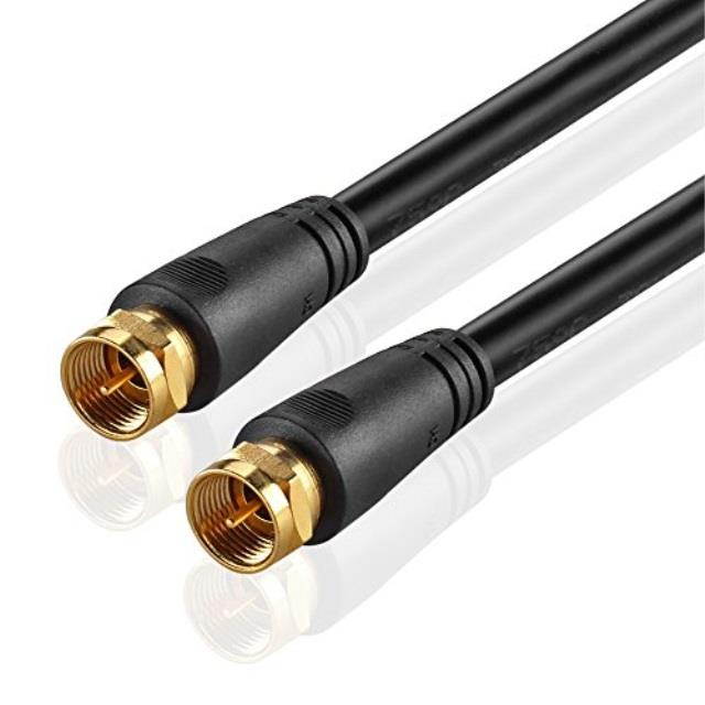 tnp products tnp coaxial cable 25 feet with f connectors ftype pin plug socket male twiston adapter jack with shielded rg59 rg59/u coax patch cable wire cord black