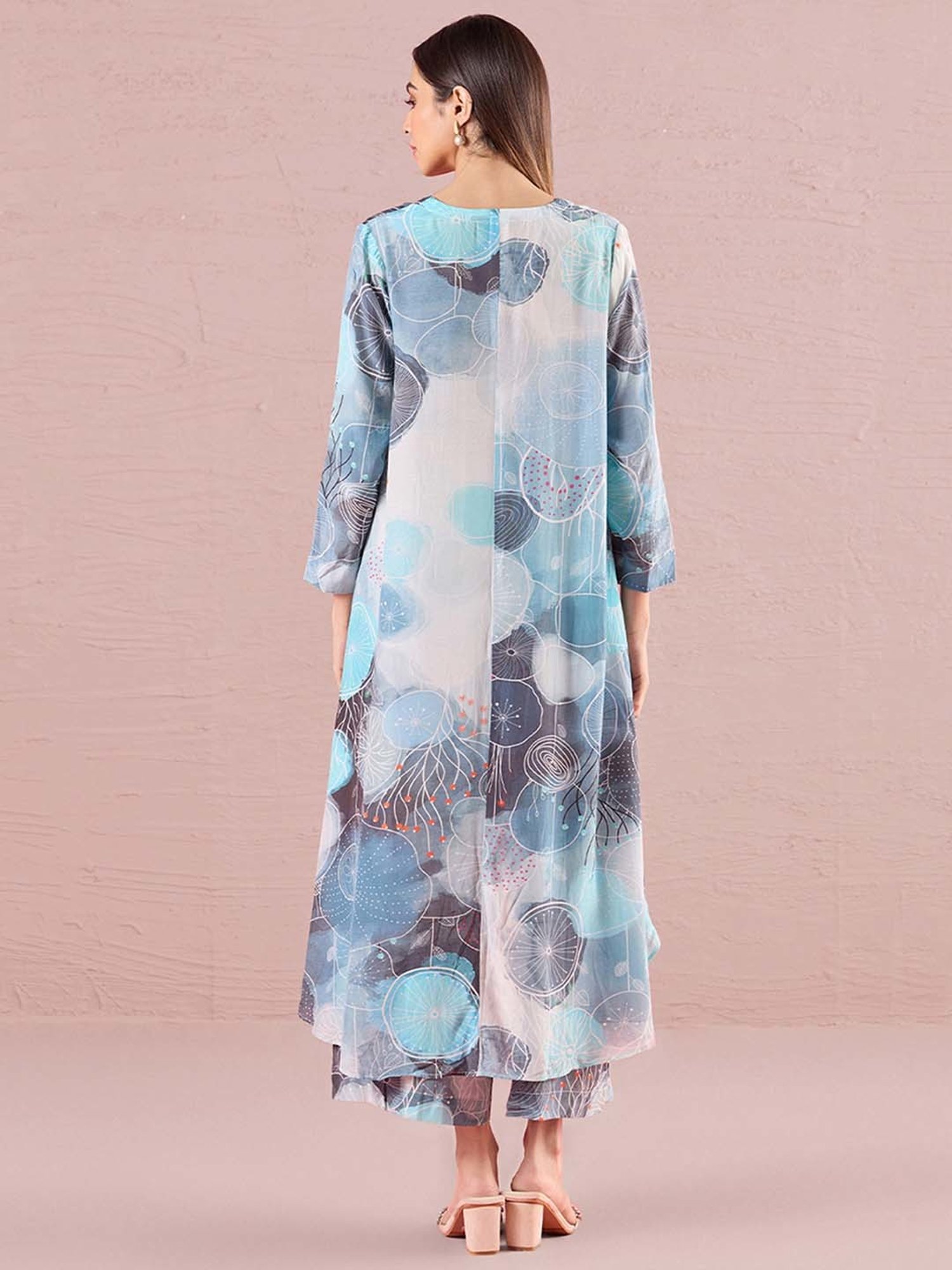 navyasa by liva Indigo Blue Tunic With Pants Set