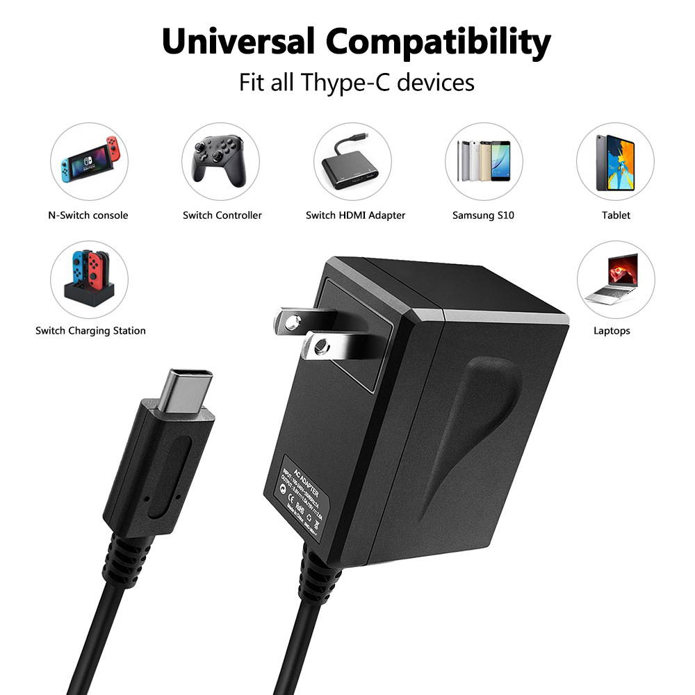 Game Console Power Charger with Transformer Handle Quick Charging, Direct Charging of The Main Engine for Switch AC Adapter