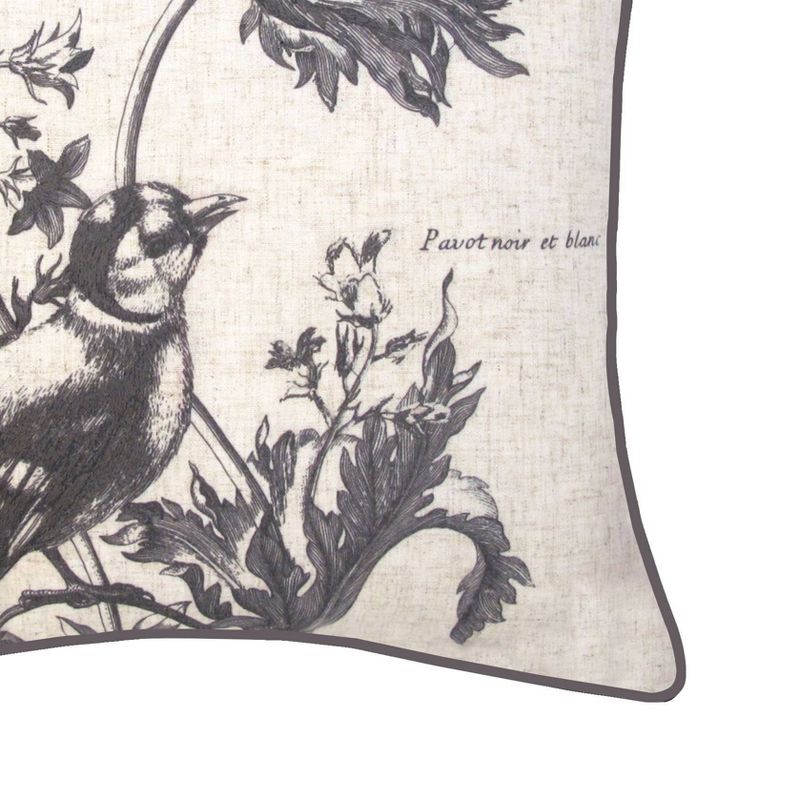 20"x20" Nature Bird Pillow Natural - Edie@Home
