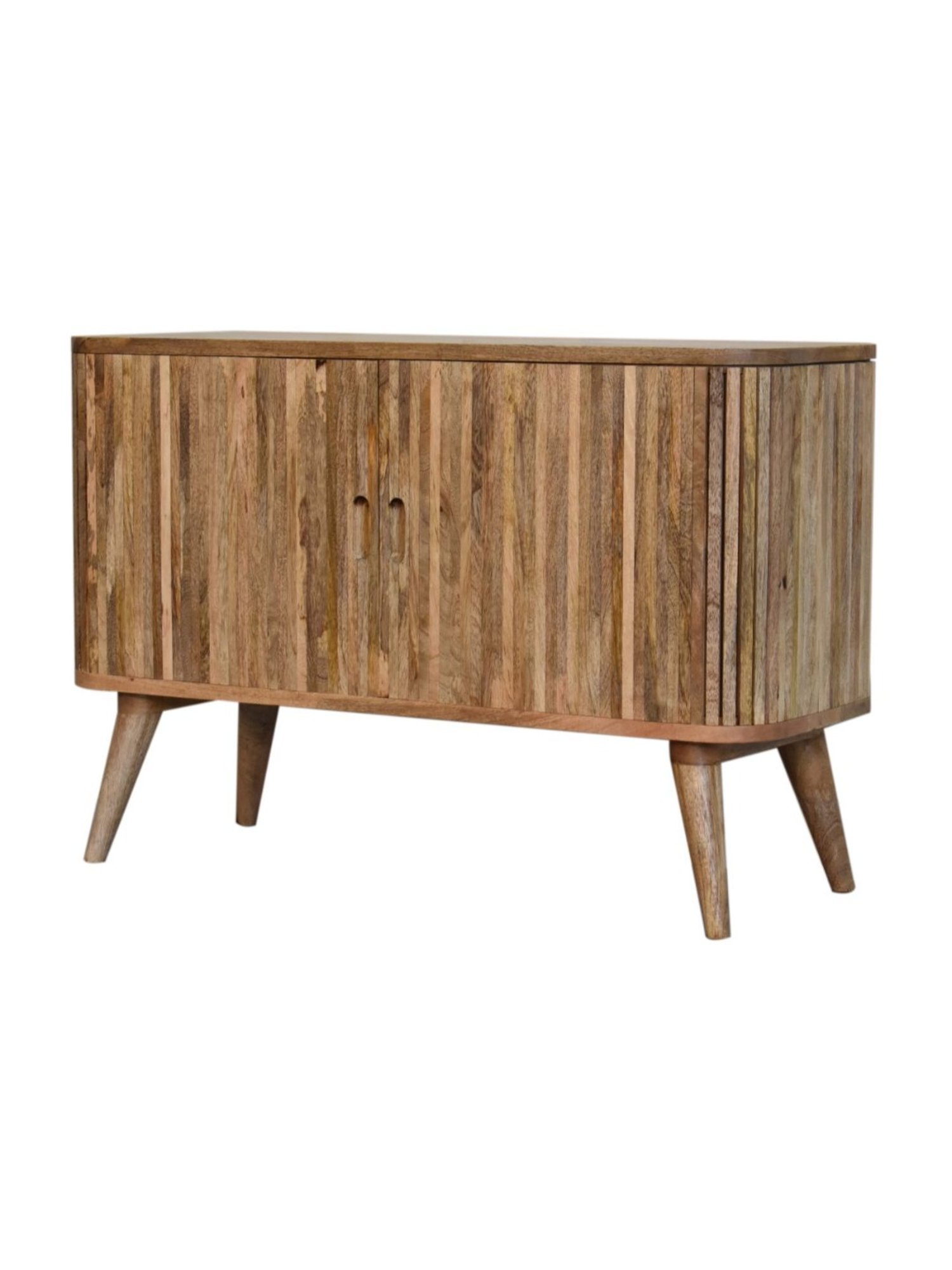 Fabindia Brown Sheesham Wood Textured Cabinet