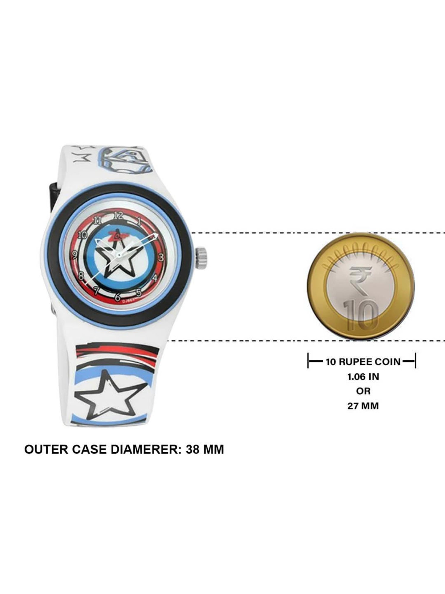 Zoop NSC4048PP28 Marvel 2019 Captain America Analog Watch for Kids