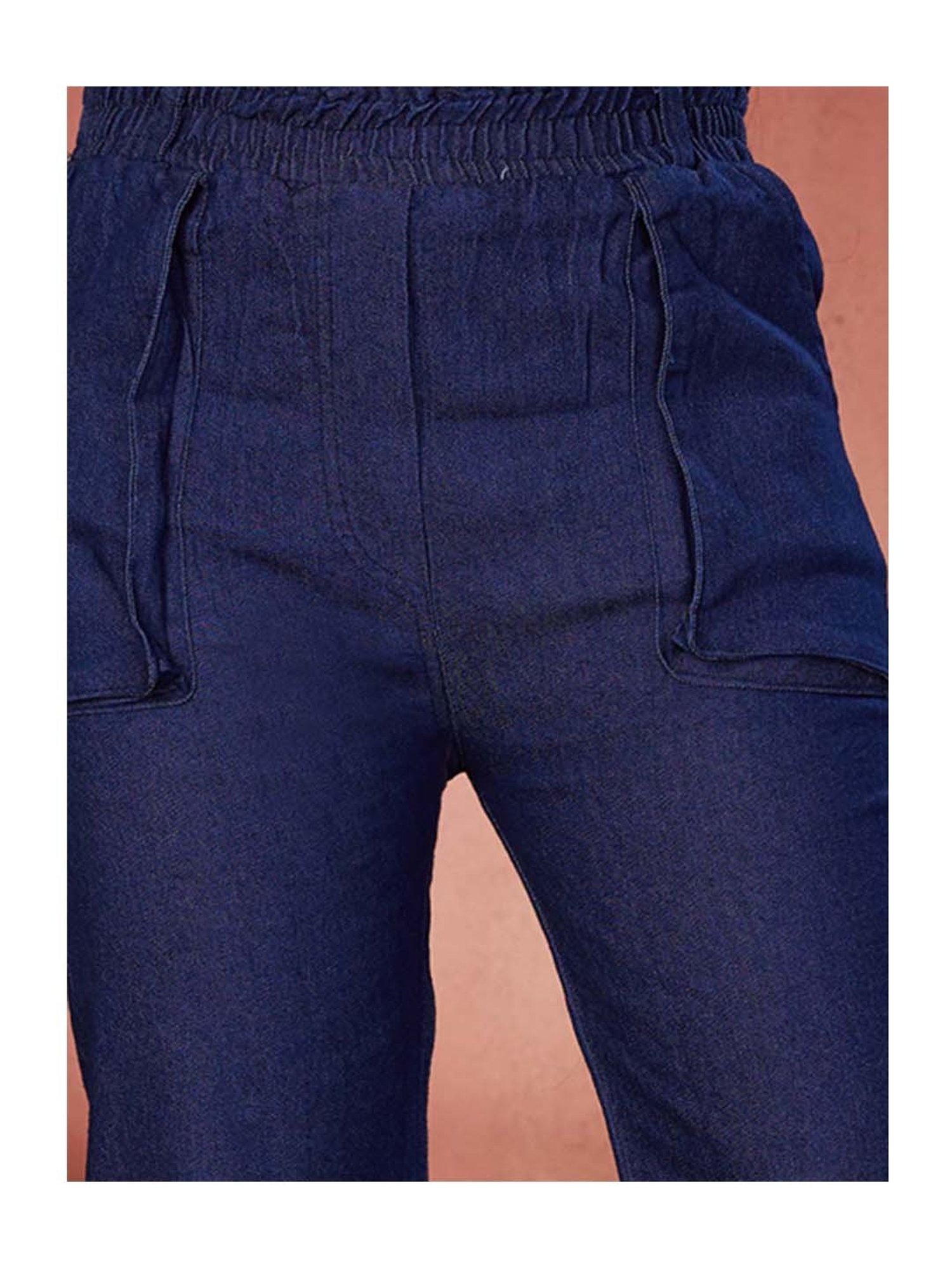 Aarika Girls Navy Solid Plazzos