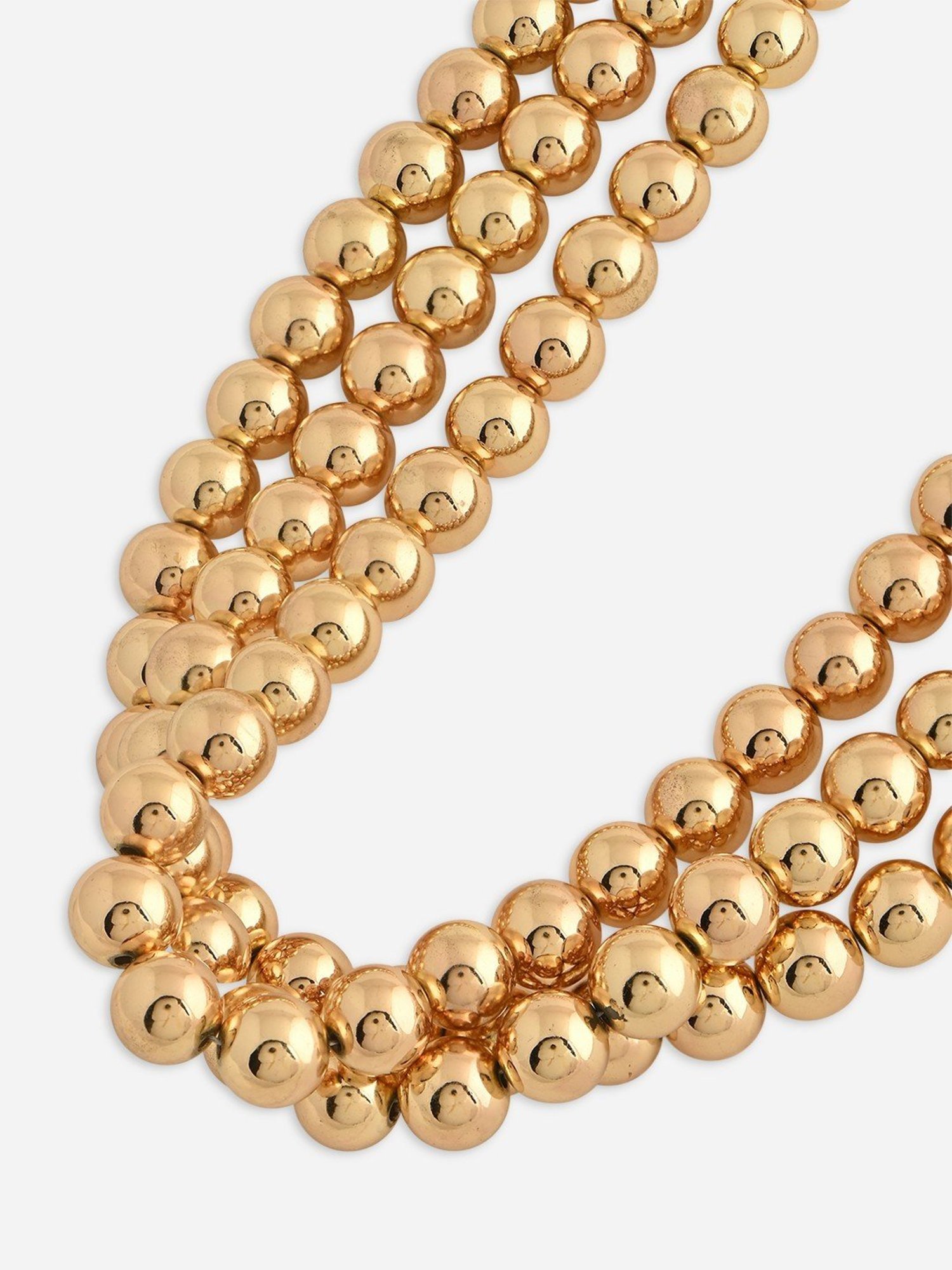 ToniQ Gold Beaded Statement Choker Necklace for Women