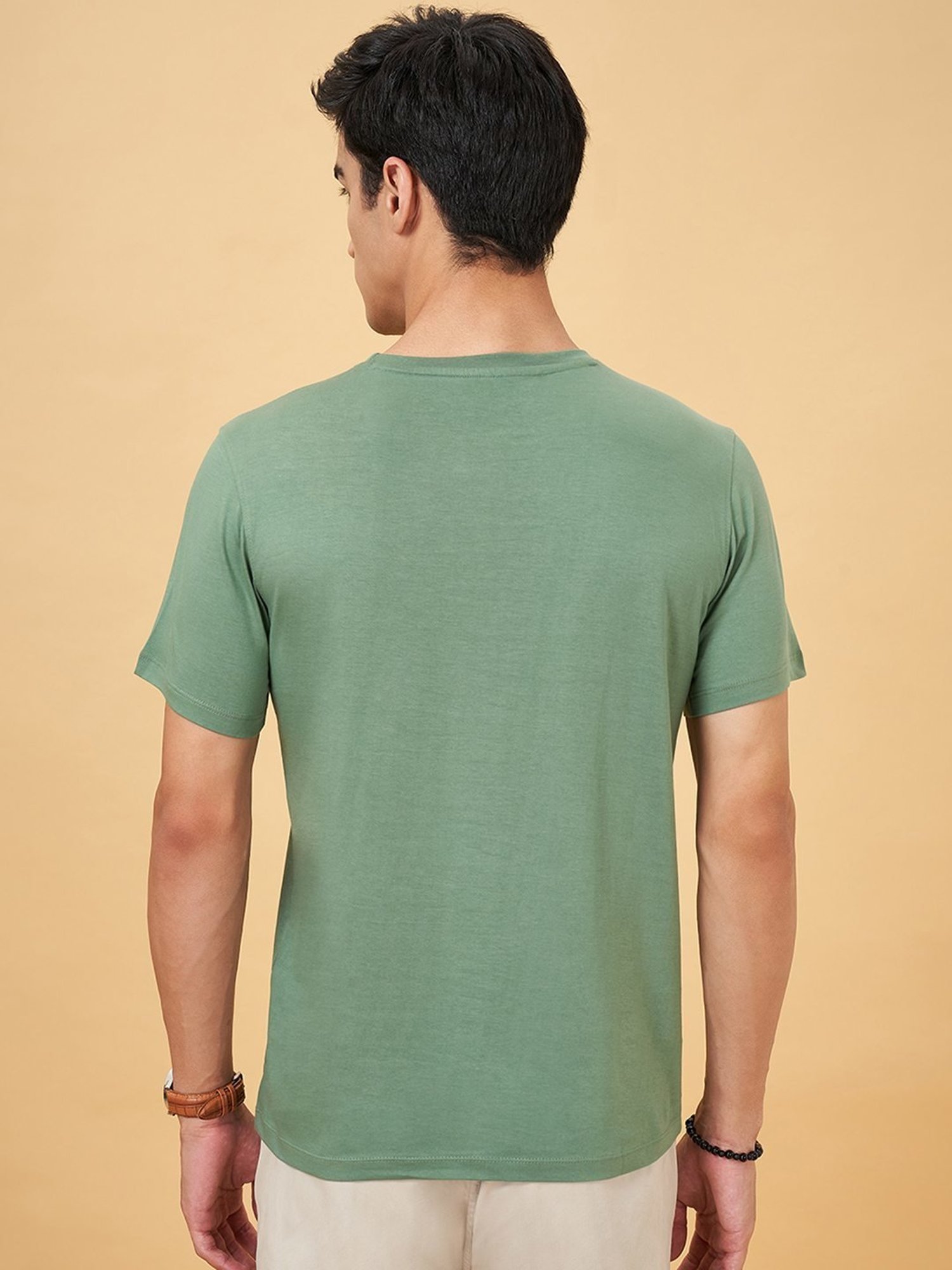 Urban Ranger By Pantaloons Mineral Blue Cotton Slim Fit Printed T-Shirt