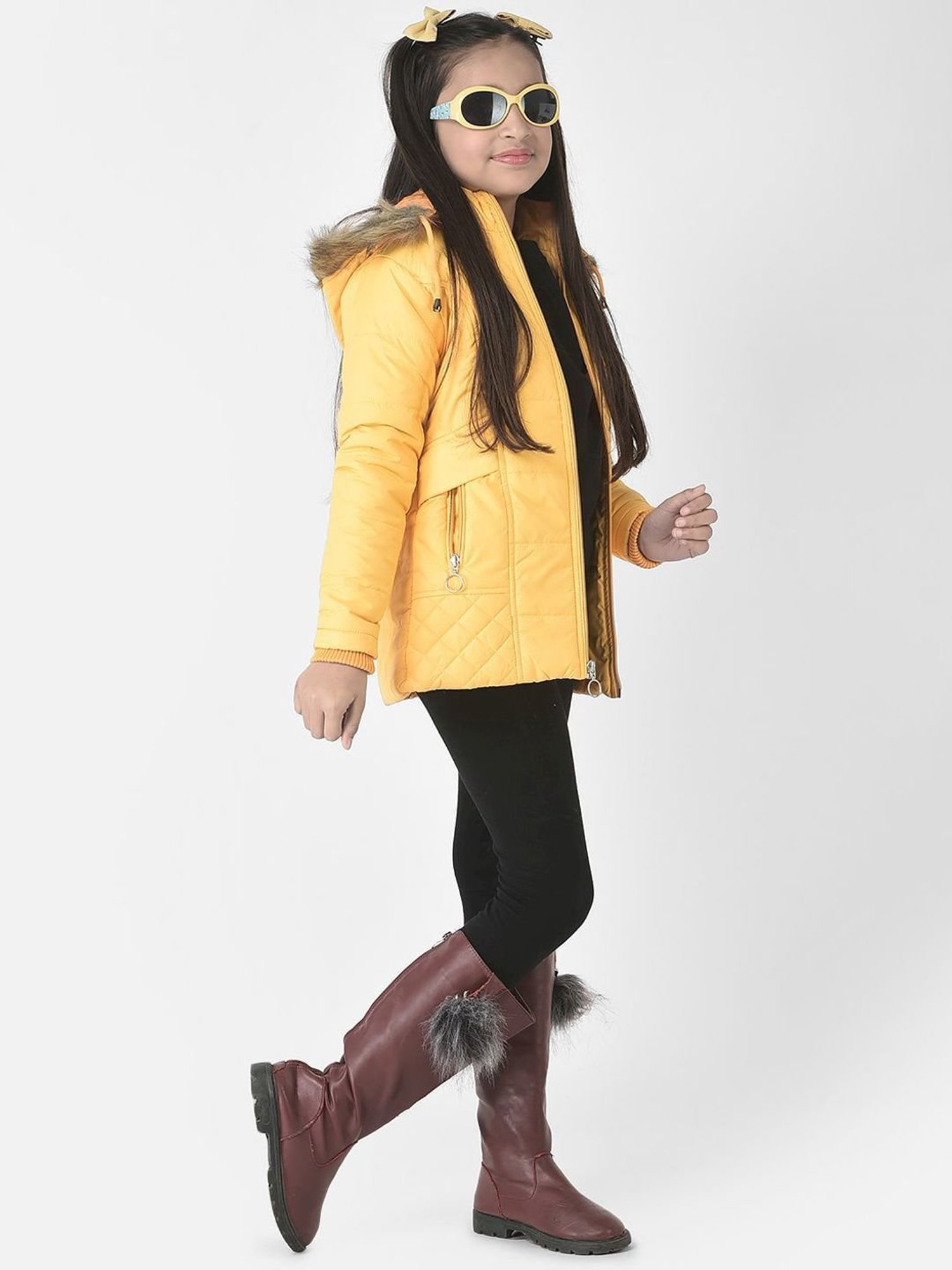 Elle Kids Black Self Pattern Jacket