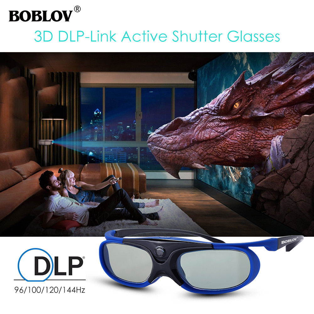 2x JX-30 3D Active Shutter Glasses DLP-Link USB Blue For Optoma BenQ Acer Sharp