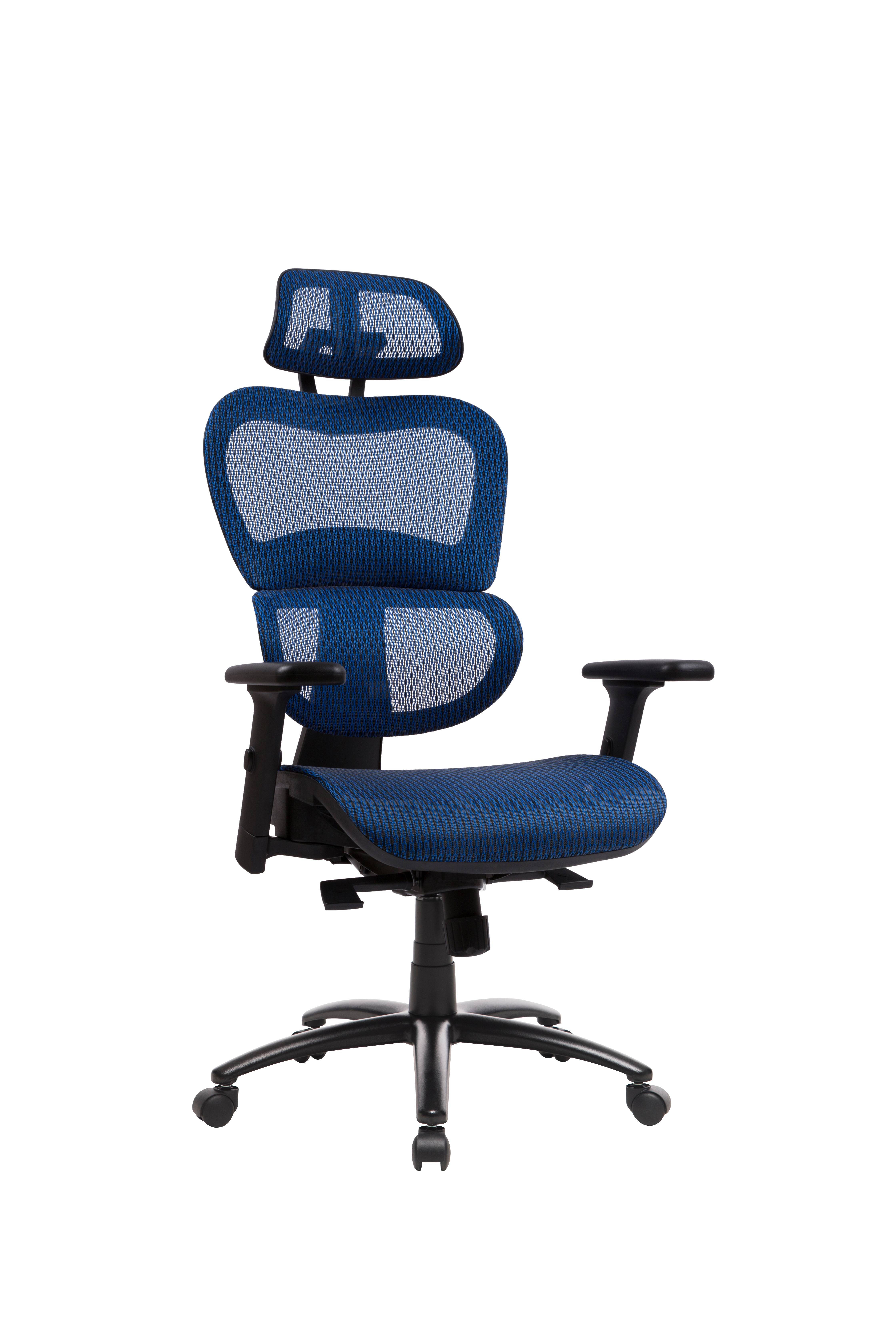 Ergonomic office chair mesh chair computer chair connected chair with adjustable headrest and armrests high back chair