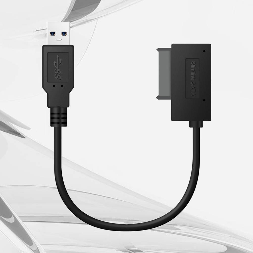 USB 3.0 To SATA II Adapter Cable USB 3.0 to 7+6 13 Pin Laptop DVD/ CD Optical Drive Data Transfer Cable for Windows 7/ 8/ Vista/ XP (Black)