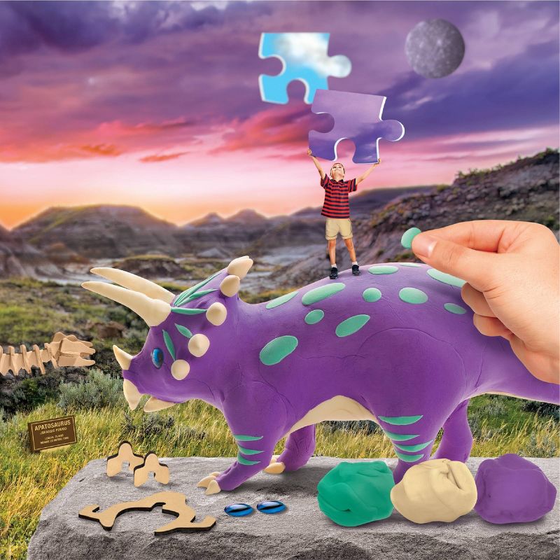 Discovery Kids Toy Dinosaur DIY Puzzle Clay Triceratops