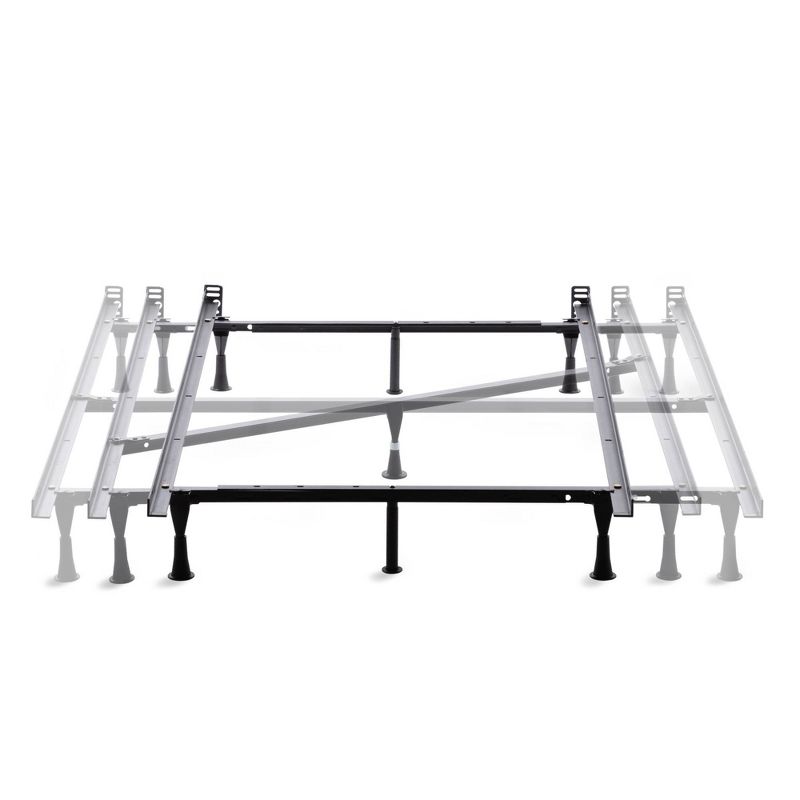 Adjustable Metal Bed Frame with Center Support & Glides - Brookside