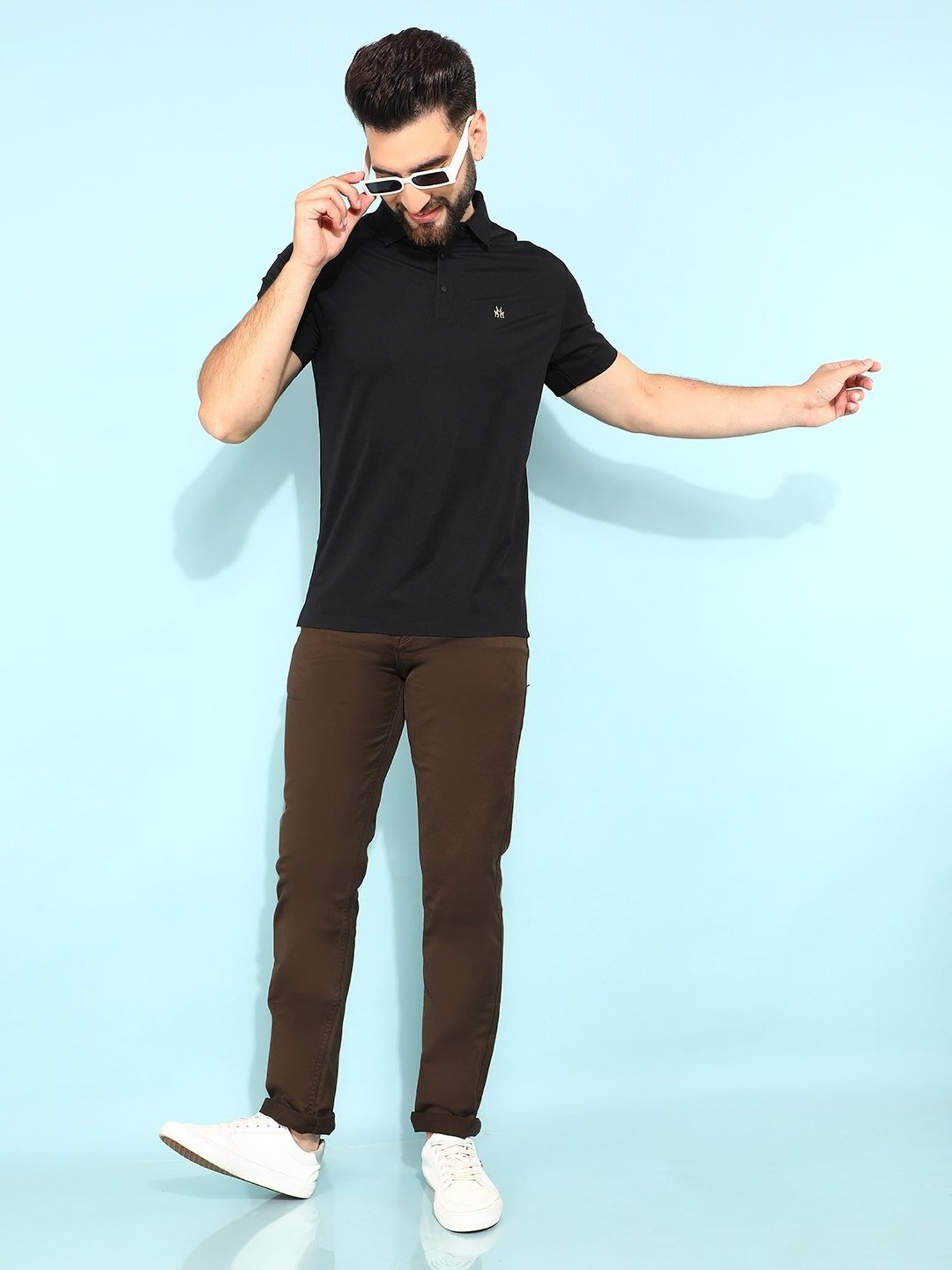 Crimsoune Club Black Slim Fit Polo T-Shirt