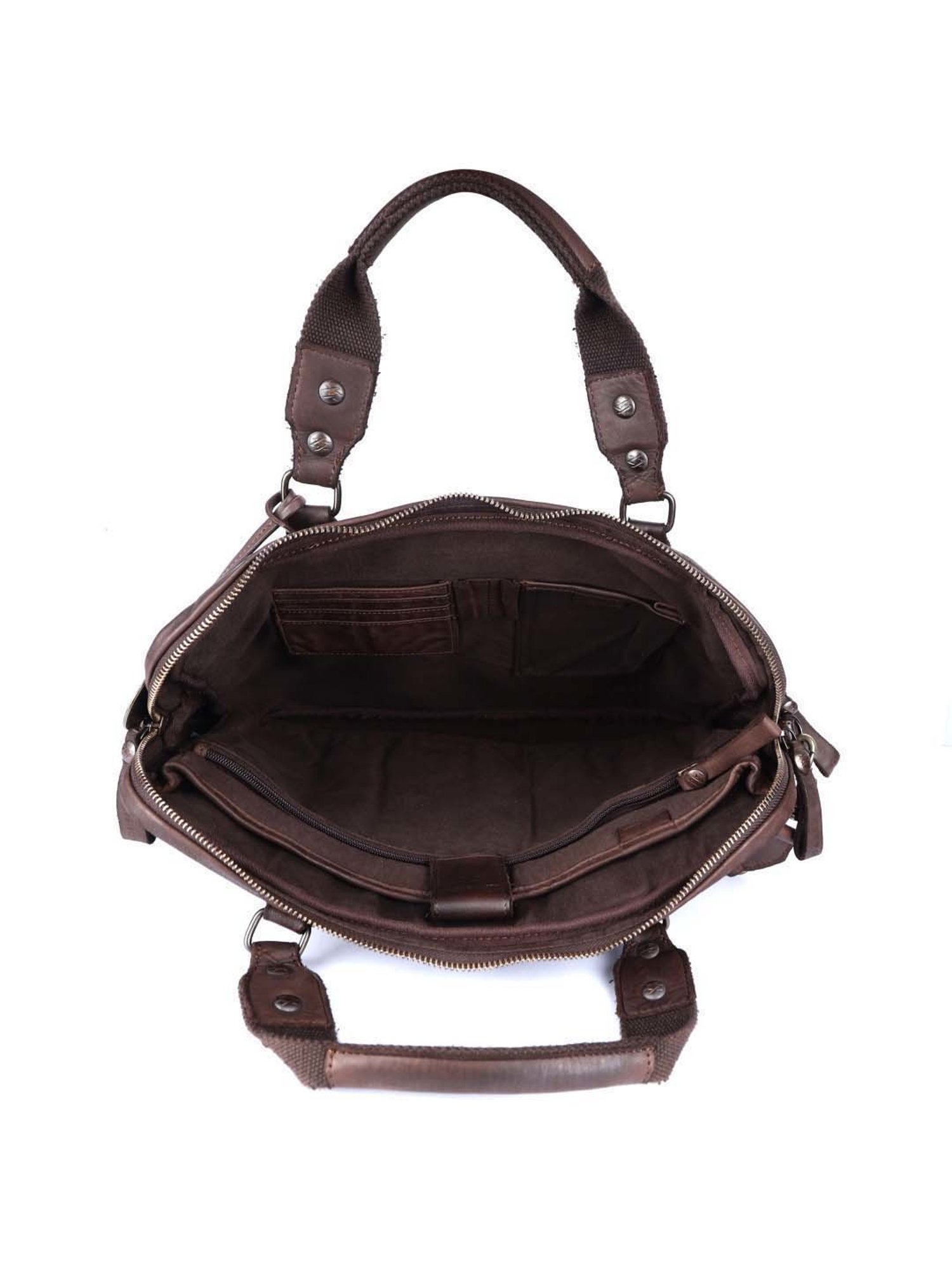 KOMPANERO Brown Leather Small Messenger Bag