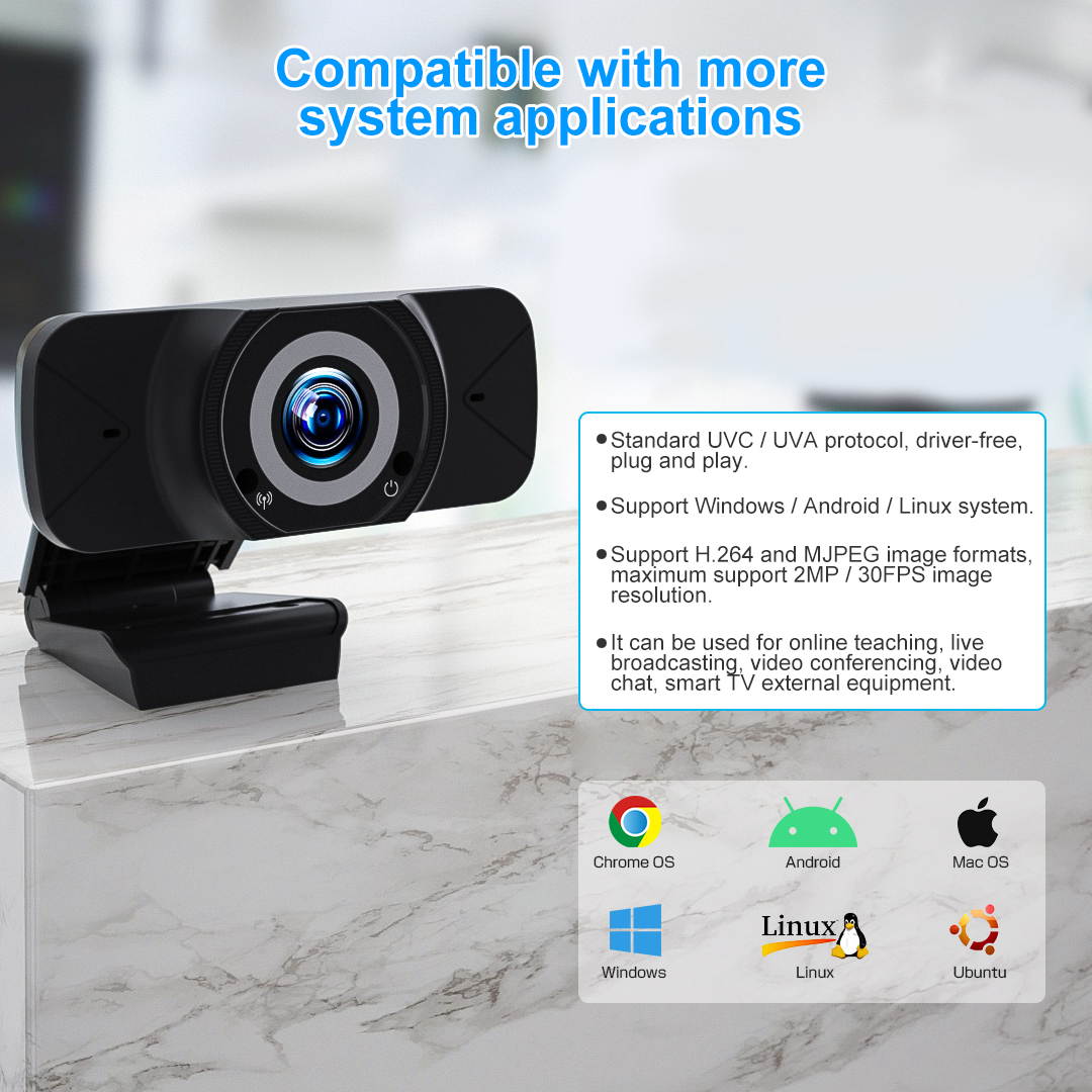 1080p HD USB Computer Camera ,Microphone Laptop PC Webcam, HD Full Gaming Computer Webcam, Recording Pro Video Web Camera for Calling, Conferencing, 110-Degree Live Streaming Widescreen Webcam
