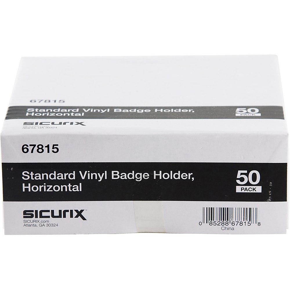 SICURIX Vinyl Punched ID Badge Holders - Horizontal - Horizontal - 2.5" x 3.5" x - Vinyl - 50 / Pack - Clear