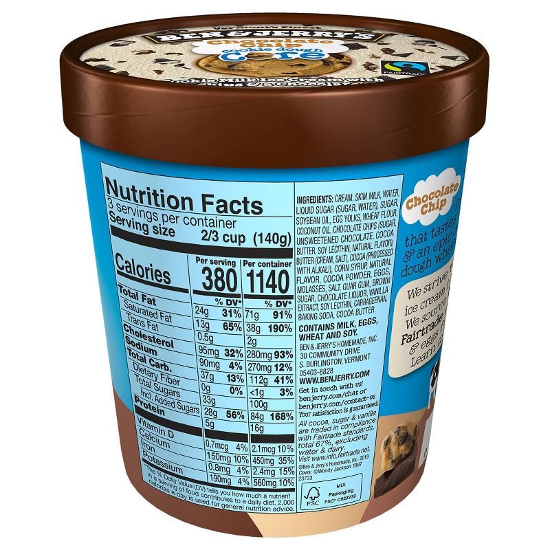 Ben & Jerry's Cookie Core Chocolate Chip Cookie Ice Cream - 1pt