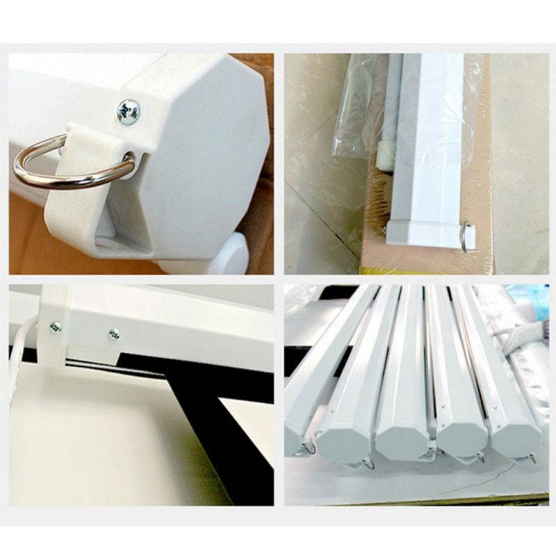 100" Diagonal HD 4:3 Projector Screen Pull Down Home Conference Projection White