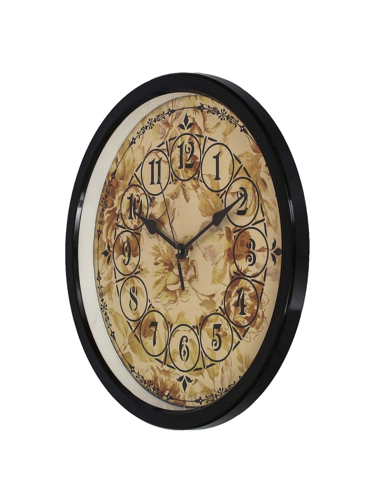 eCraftIndia Designer Round Analog Black Wall Clock