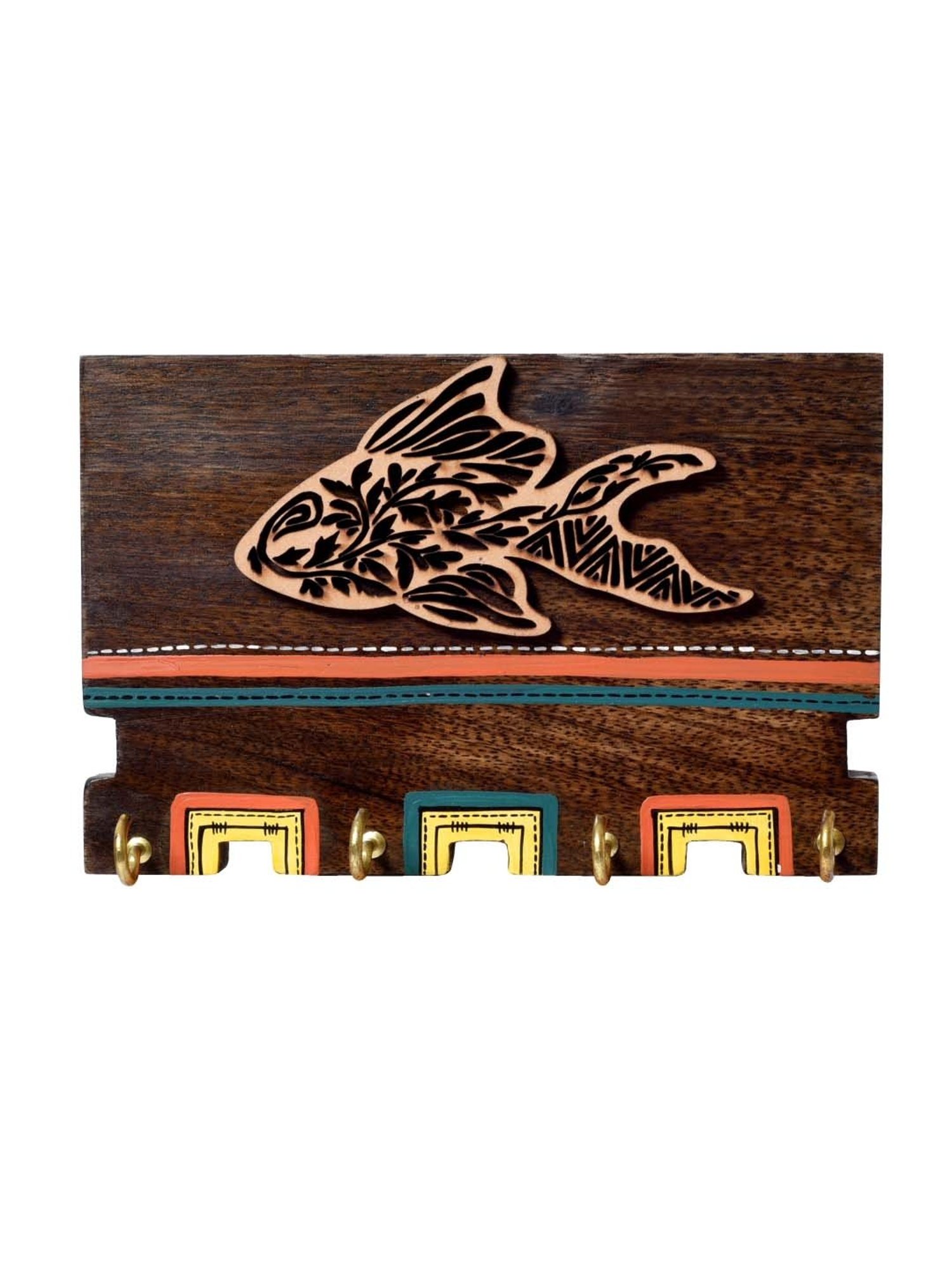 Art Street Black Mdf Jharokha Jali Square Hanging Ornaments Wall Art - Set of 4