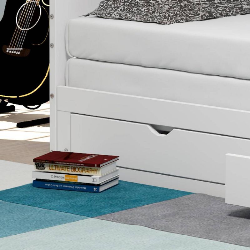 Twin to King Augusta Extending Day Bed with Storage Drawers White - Alaterre Furniture